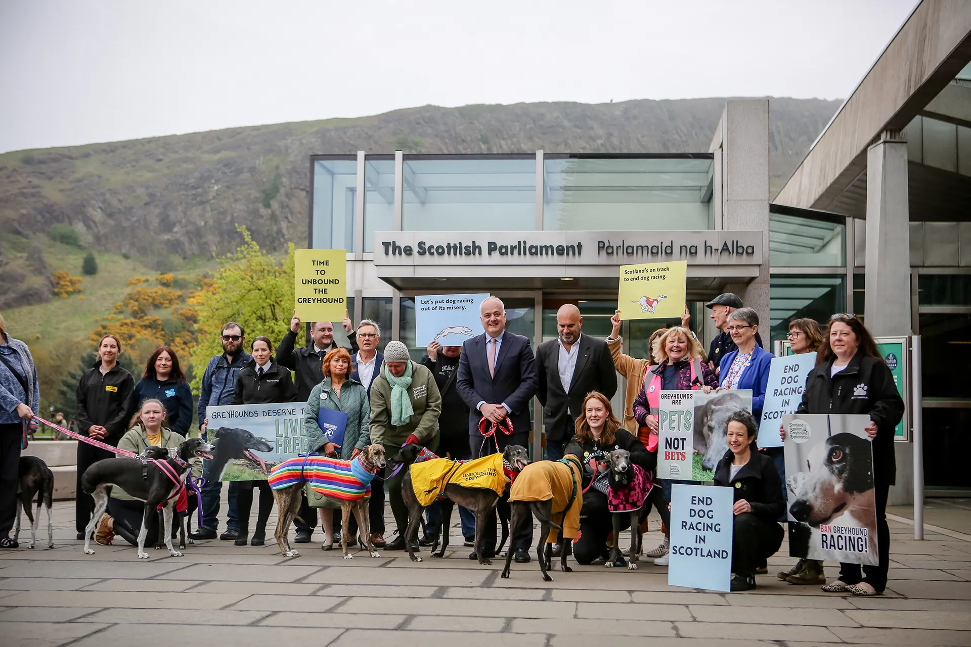 One Kind - Unbound the Greyhound Letter hand-in at the Scottish Parliament